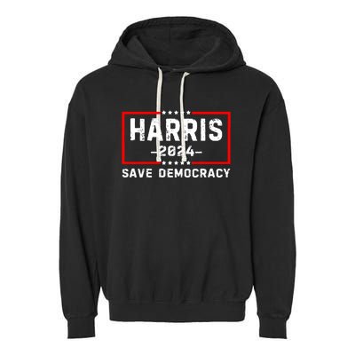 Kamala Harris Harris 2024 Us Flag Democratic President Garment-Dyed Fleece Hoodie