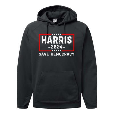 Kamala Harris Harris 2024 Us Flag Democratic President Performance Fleece Hoodie