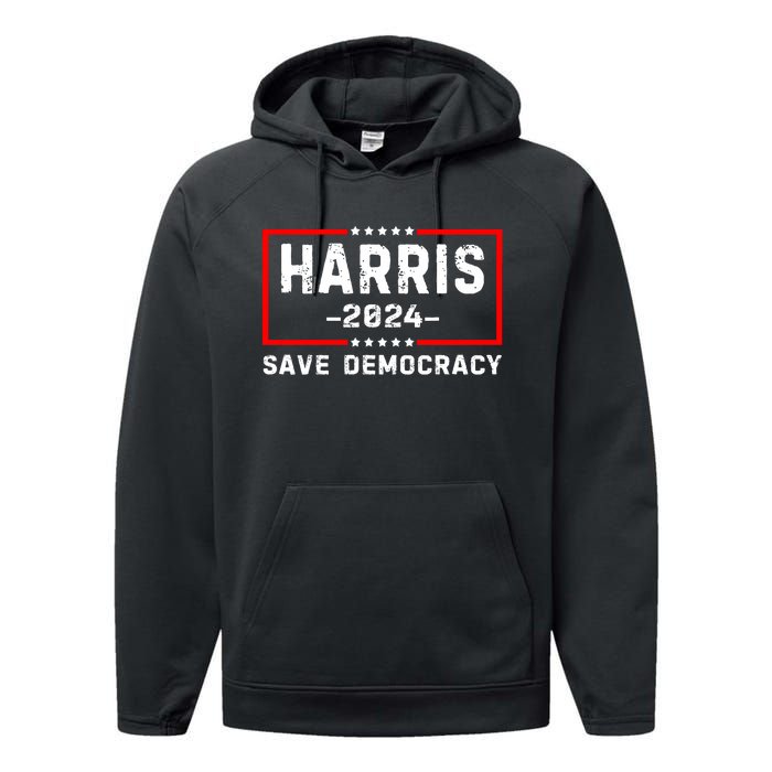 Kamala Harris Harris 2024 Us Flag Democratic President Performance Fleece Hoodie