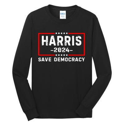 Kamala Harris Harris 2024 Us Flag Democratic President Tall Long Sleeve T-Shirt