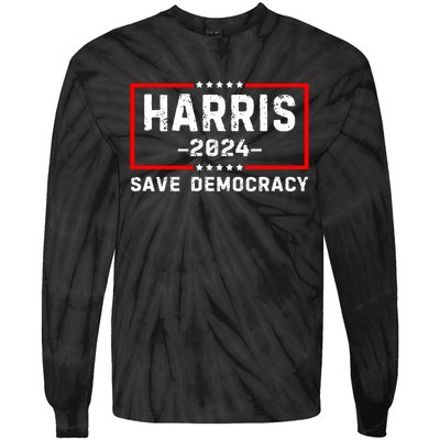 Kamala Harris Harris 2024 Us Flag Democratic President Tie-Dye Long Sleeve Shirt