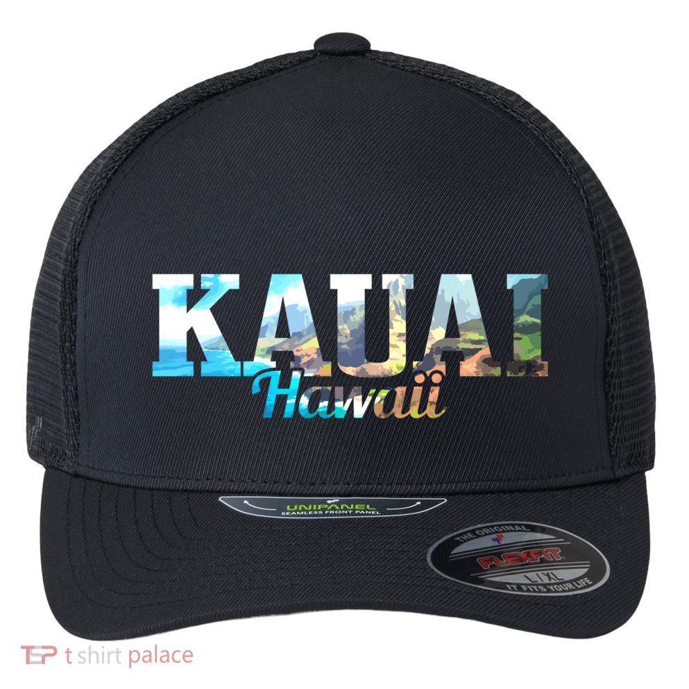 Kauai Hawaii Hawaii Hawaii Islands Surfing Surfer Gift Great Gift Flexfit Unipanel Trucker Cap
