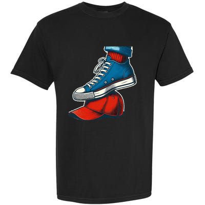 Kamala Harris High Heels Stepping On Red Maga Hat Garment-Dyed Heavyweight T-Shirt