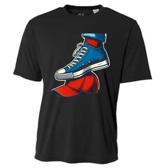 Kamala Harris High Heels Stepping On Red Maga Hat Cooling Performance Crew T-Shirt