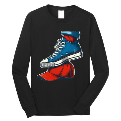 Kamala Harris High Heels Stepping On Red Maga Hat Long Sleeve Shirt