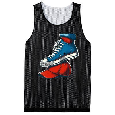 Kamala Harris High Heels Stepping On Red Maga Hat Mesh Reversible Basketball Jersey Tank