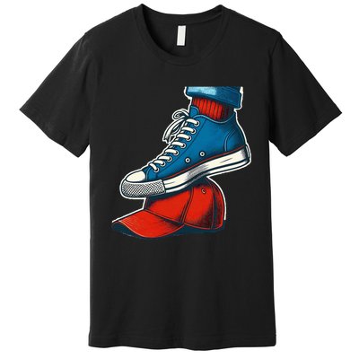 Kamala Harris High Heels Stepping On Red Maga Hat Premium T-Shirt