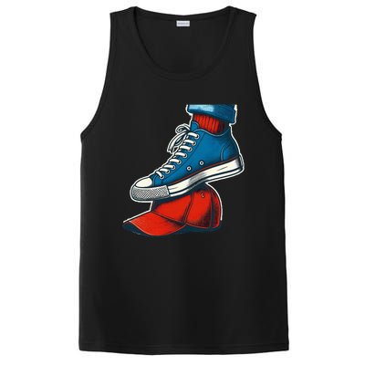 Kamala Harris High Heels Stepping On Red Maga Hat PosiCharge Competitor Tank