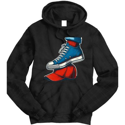 Kamala Harris High Heels Stepping On Red Maga Hat Tie Dye Hoodie