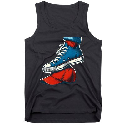 Kamala Harris High Heels Stepping On Red Maga Hat Tank Top