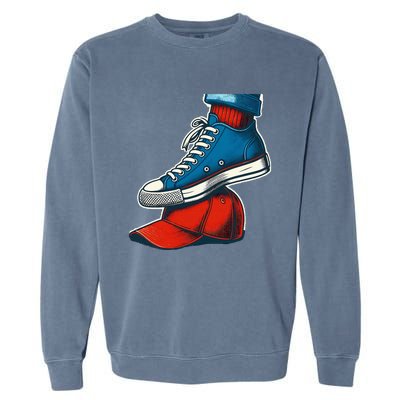 Kamala Harris High Heels Stepping On Red Maga Hat Garment-Dyed Sweatshirt