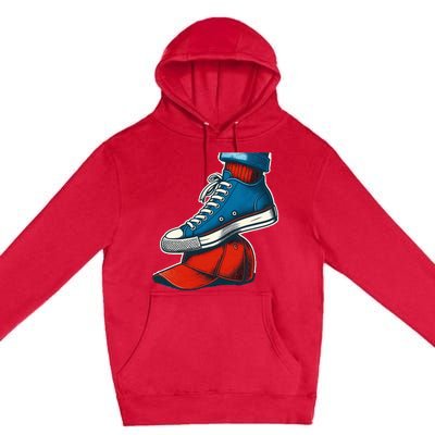 Kamala Harris High Heels Stepping On Red Maga Hat Premium Pullover Hoodie