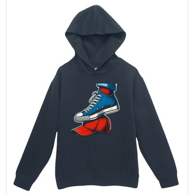 Kamala Harris High Heels Stepping On Red Maga Hat Urban Pullover Hoodie