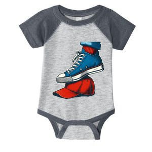 Kamala Harris High Heels Stepping On Red Maga Hat Infant Baby Jersey Bodysuit