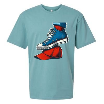 Kamala Harris High Heels Stepping On Red Maga Hat Sueded Cloud Jersey T-Shirt