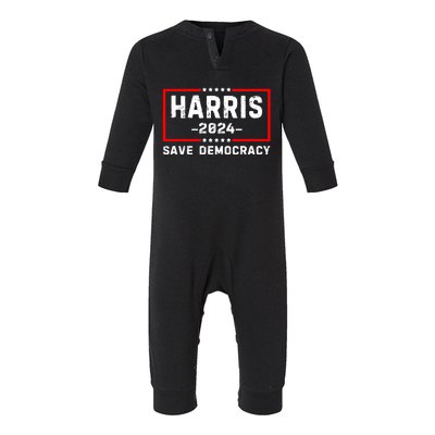 Kamala Harris Harris 2024 Us Flag Democratic President Infant Fleece One Piece