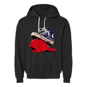 Kamala Harris High Heel Shoes Stepping On Red Hat Garment-Dyed Fleece Hoodie