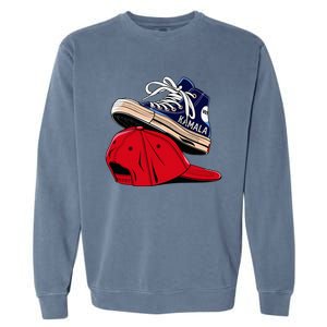 Kamala Harris High Heel Shoes Stepping On Red Hat Garment-Dyed Sweatshirt