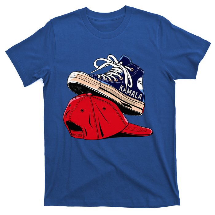 Kamala Harris High Heel Shoes Stepping On Red Hat T-Shirt