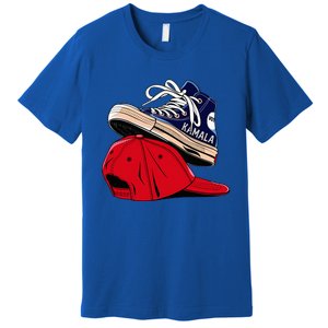 Kamala Harris High Heel Shoes Stepping On Red Hat Premium T-Shirt