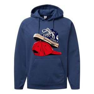 Kamala Harris High Heel Shoes Stepping On Red Hat Performance Fleece Hoodie