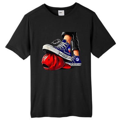 Kamala Harris High Heels Stepping On Red Maga Tall Fusion ChromaSoft Performance T-Shirt