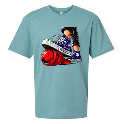 Kamala Harris High Heels Stepping On Red Maga Sueded Cloud Jersey T-Shirt