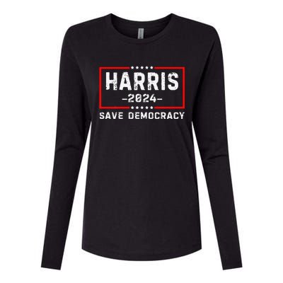 Kamala Harris Harris 2024 Us Flag Democratic President Womens Cotton Relaxed Long Sleeve T-Shirt