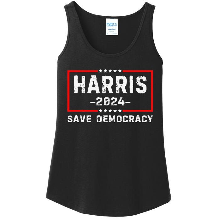 Kamala Harris Harris 2024 Us Flag Democratic President Ladies Essential Tank