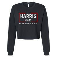 Kamala Harris Harris 2024 Us Flag Democratic President Cropped Pullover Crew