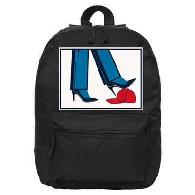 Kamala Harris Heels Stepping On Maga Hat 16 in Basic Backpack