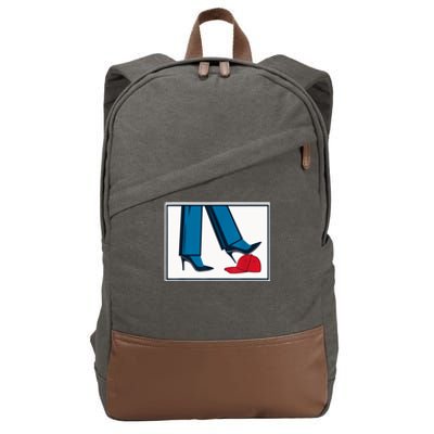 Kamala Harris Heels Stepping On Maga Hat Cotton Canvas Backpack