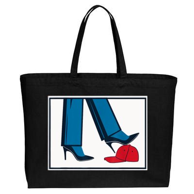 Kamala Harris Heels Stepping On Maga Hat Cotton Canvas Jumbo Tote