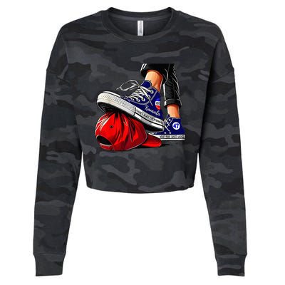 Kamala Harris High Heels Stepping On Red Maga Cropped Pullover Crew