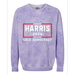 Kamala Harris Harris 2024 Us Flag Democratic President Colorblast Crewneck Sweatshirt