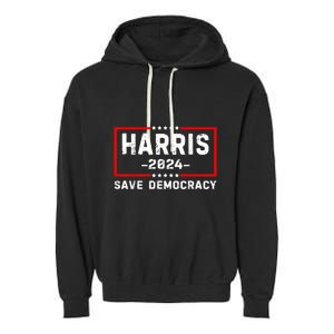 Kamala Harris Harris 2024 Us Flag Democratic President Garment-Dyed Fleece Hoodie