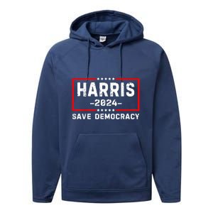 Kamala Harris Harris 2024 Us Flag Democratic President Performance Fleece Hoodie