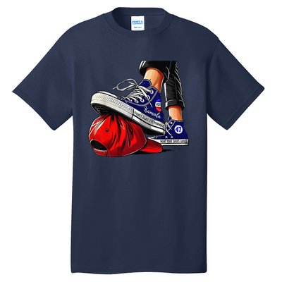 Kamala Harris High Heels Stepping On Red Maga Hat Gift Tall T-Shirt