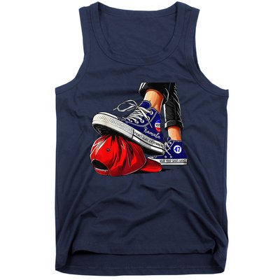 Kamala Harris High Heels Stepping On Red Maga Hat Gift Tank Top