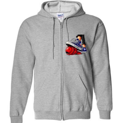 Kamala Harris High Heels Stepping On Red Maga Hat Gift Full Zip Hoodie