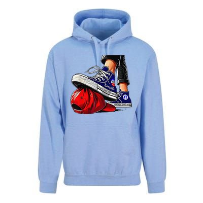 Kamala Harris High Heels Stepping On Red Maga Hat Gift Unisex Surf Hoodie