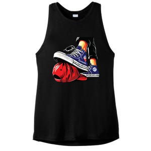 Kamala Harris High Heels Stepping On Red Maga Hat Ladies PosiCharge Tri-Blend Wicking Tank