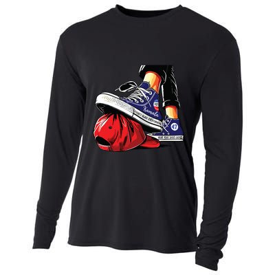 Kamala Harris High Heels Stepping On Red Maga Hat Cooling Performance Long Sleeve Crew