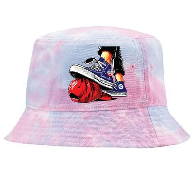 Kamala Harris High Heels Stepping On Red Maga Hat Tie-Dyed Bucket Hat