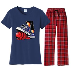 Kamala Harris High Heels Stepping On Red Maga Hat Women's Flannel Pajama Set