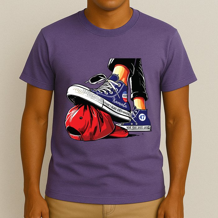 Kamala Harris High Heels Stepping On Red Maga Hat T-Shirt