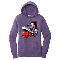 Kamala Harris High Heels Stepping On Red Maga Hat Women's Pullover Hoodie