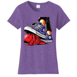 Kamala Harris High Heels Stepping On Red Maga Hat Women's T-Shirt