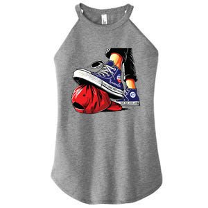 Kamala Harris High Heels Stepping On Red Maga Hat Women's Perfect Tri Rocker Tank