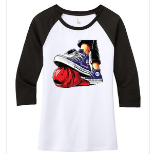 Kamala Harris High Heels Stepping On Red Maga Hat Women's Tri-Blend 3/4-Sleeve Raglan Shirt